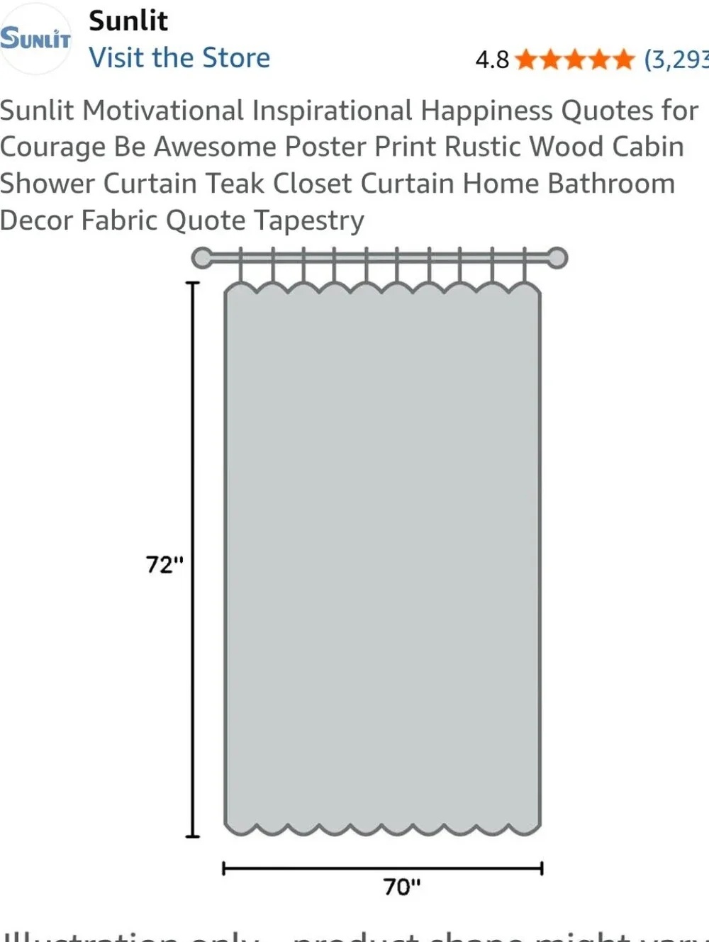 Rustic Motivational Shower Curtain - Multi Brown/Turquoise [72